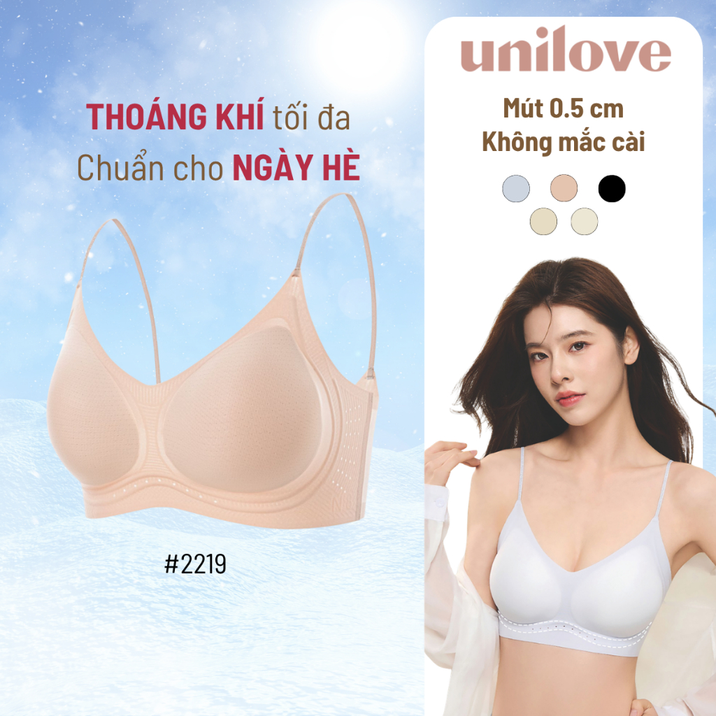 Áo Ngực Đúc Su Unilove Chống Xệ Nâng Size V1, Không Lộ Viền, Không Gọng, Áo Lót Kháng Khuẩn - 2219