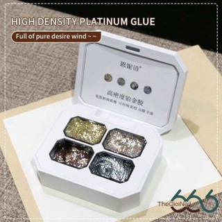 Set Gel Dặm & Vẽ Nhũ, Gel Nhũ Kim Tuyến 4 Ô Cao Cấp – Gel Vẽ Line, Kéo Sợi, Đính Đá Lấp Lánh Chuẩn Salon Tán Ombre