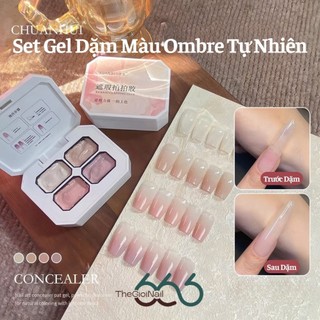 Set Gel Dặm Che Khuyết Điểm 4 Ô CHUANHUI – Gel Nền Ombre Má Hồng Tự Nhiên, Che Nền Móng Chuẩn Salon Thegioinail666