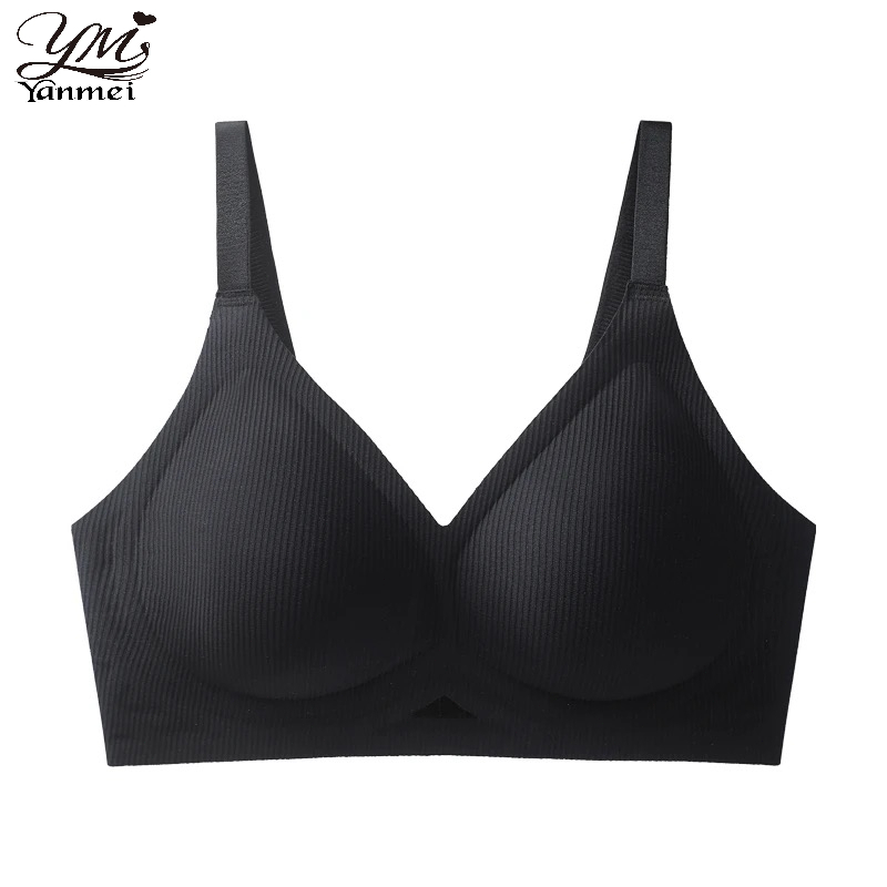[5192 YANMEI] Áo bra ko gọng su gân, áo lót su gân học sinh ko gọng nâng ngực nhẹ, mút 0.5cm cài sau cúp cố định