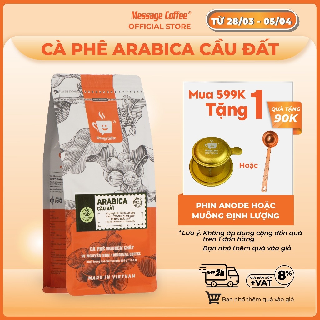 Cà phê Arabica Cầu Đất Message Coffee 100% Review Chi Tiết 2024