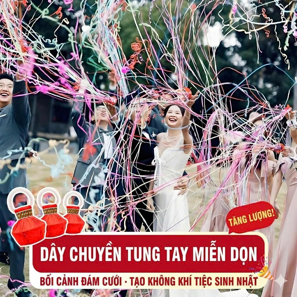 Đồ Chơi Ném Ruy Băng Giấy, Túi Giấy Ném Vui Chơi Ngày Tết, Tiệc Tùng