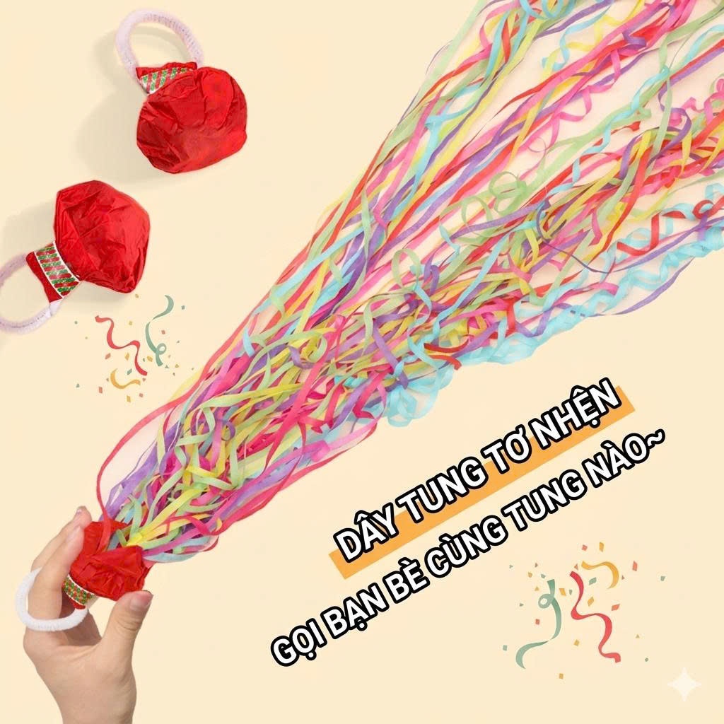 Đồ Chơi Ném Ruy Băng Giấy, Túi Giấy Ném Vui Chơi Ngày Tết, Tiệc Tùng