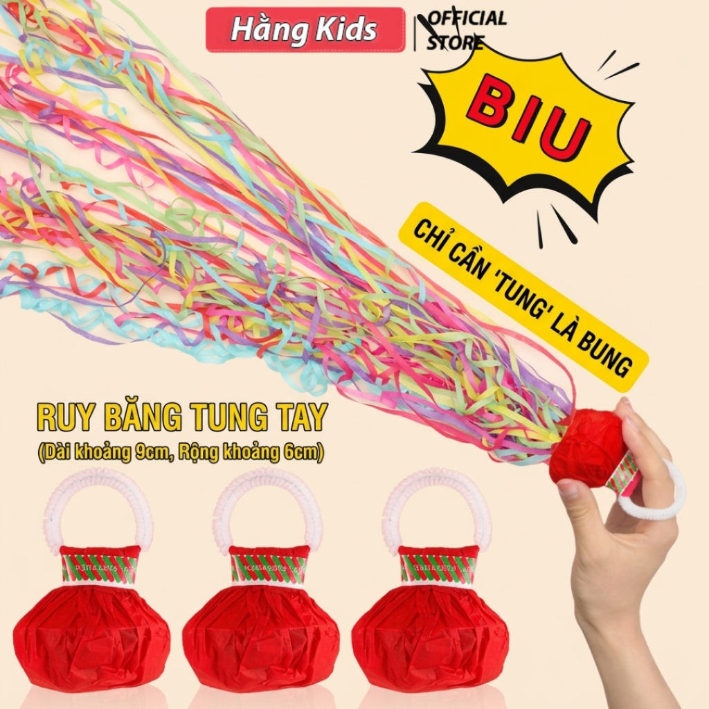 Đồ Chơi Ném Ruy Băng Giấy, Túi Giấy Ném Vui Chơi Ngày Tết, Tiệc Tùng
