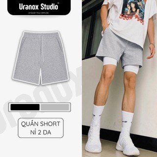 Quần short nam basic URANOX, cao trên gối chất vải nỉ hai da thoáng mát, thoải mái QNS01