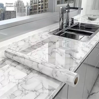 Loại Dày Cuộn 5M Decal Tráng Nhôm Vân Đá Dán Bếp, Dán Tường Đa Năng Chống Nước Và Chịu Nhiệt Tốt Không Độc Hại Mã TD01