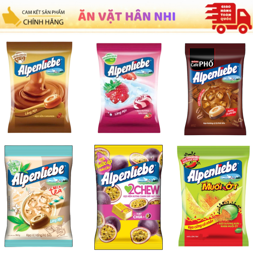 Kẹo Alpenliebe gói nhỏ tiện lợi đủ vị – Sản Phẩm Chính Hãng