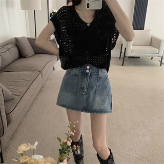 Áo Lưới Dệt Kim 3 Lỗ Cánh Dơi Cổ V Form Dáng Rộng Phong Cách Hàn Quốc, Áo Đi Biển Mùa Hè Năng Động Siêu Xinh