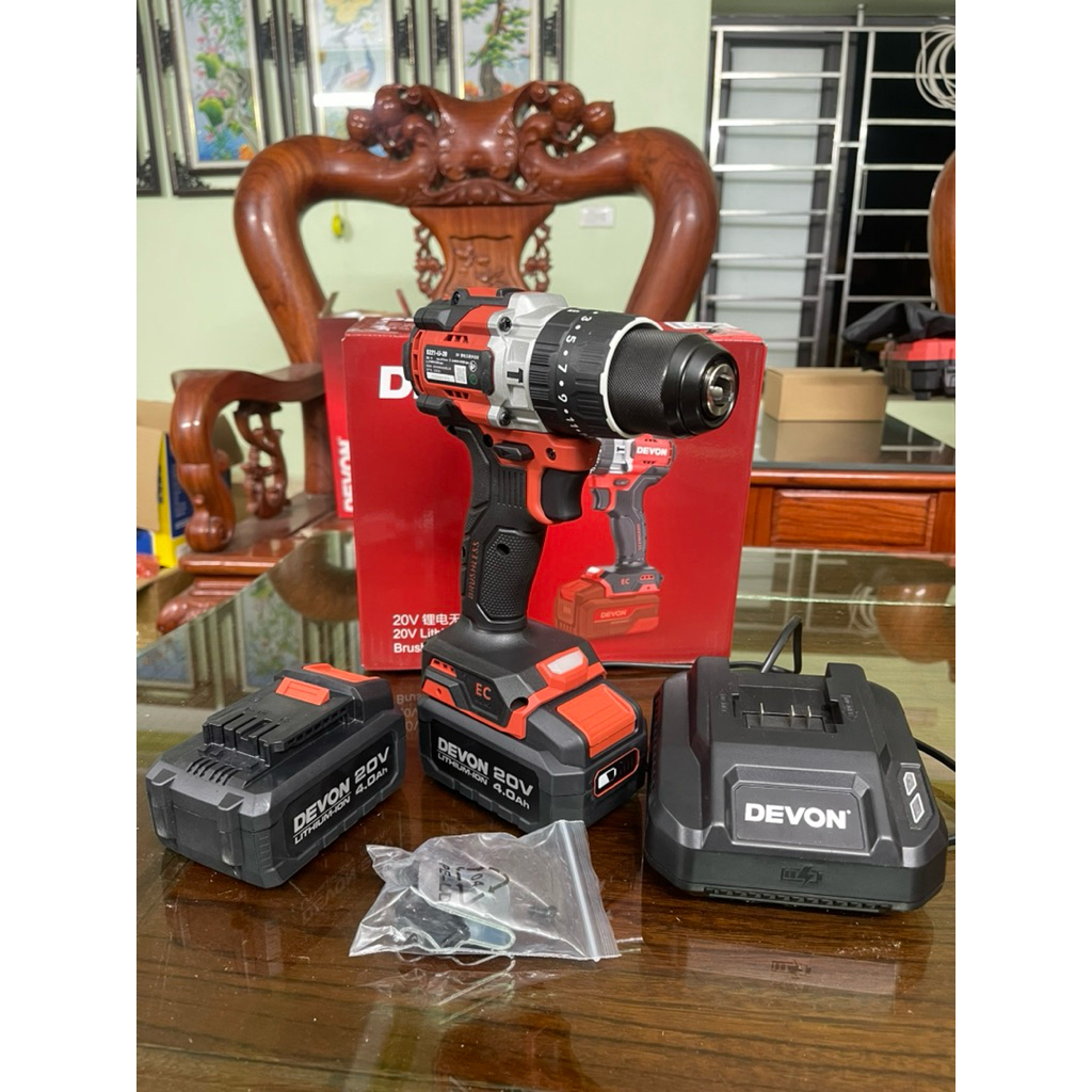 Máy khoan pin 3chức năng dùng pin 20V DEVON 5221 chính hãng