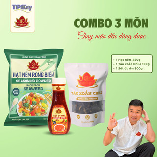 Combo Hạt Nêm 450g + Sốt Ớt Rim Hương Quê 300g + Tảo Xoắn Chile 100g - TiPiKay Shop