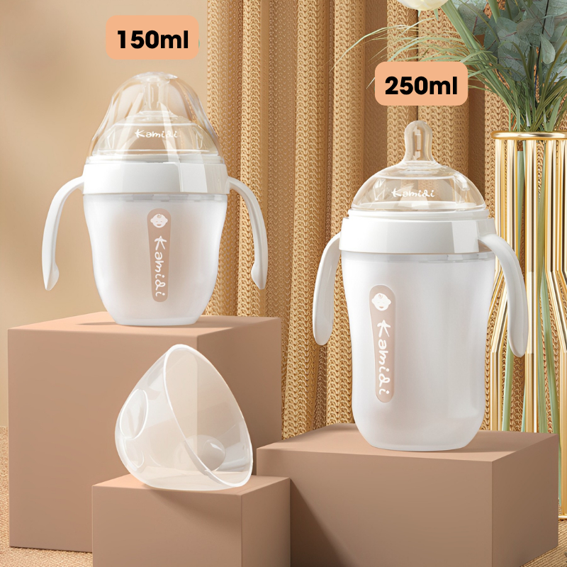 Bình sữa Kamidi Silicone mềm chống sặc cho bé 150ml & 250ml an toàn chống va đập– FamilyCare Store