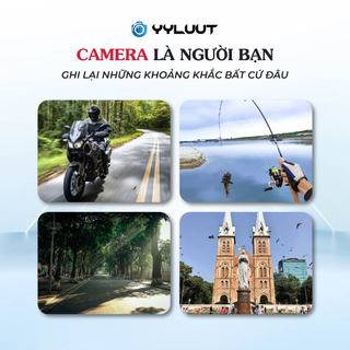 Camera hành trình YYLUUT L9 Full HD 1080P, camera xe máy ô tô, ghi hình ban đêm, góc rộng, chống rung, pin 8 tiếng