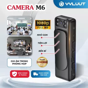 Camera mini M6 kẹp áo Full HD 1080P, camera ghi hình quay video sắc nét, camera không dây giám sát, ghi âm 2 trong 1