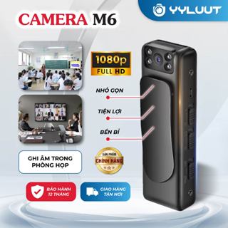 Camera mini M6 kẹp áo Full HD 1080P, camera ghi hình quay video sắc nét, camera không dây giám sát, ghi âm 2 trong 1