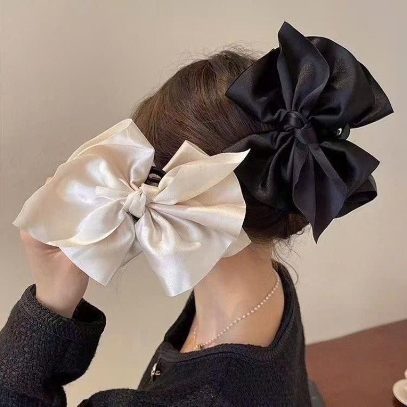 LEZA - Kẹp tóc Nơ Vải in họa tiết nơ size lớn cho nữ. Phụ kiện thời trang thu đông phong cách