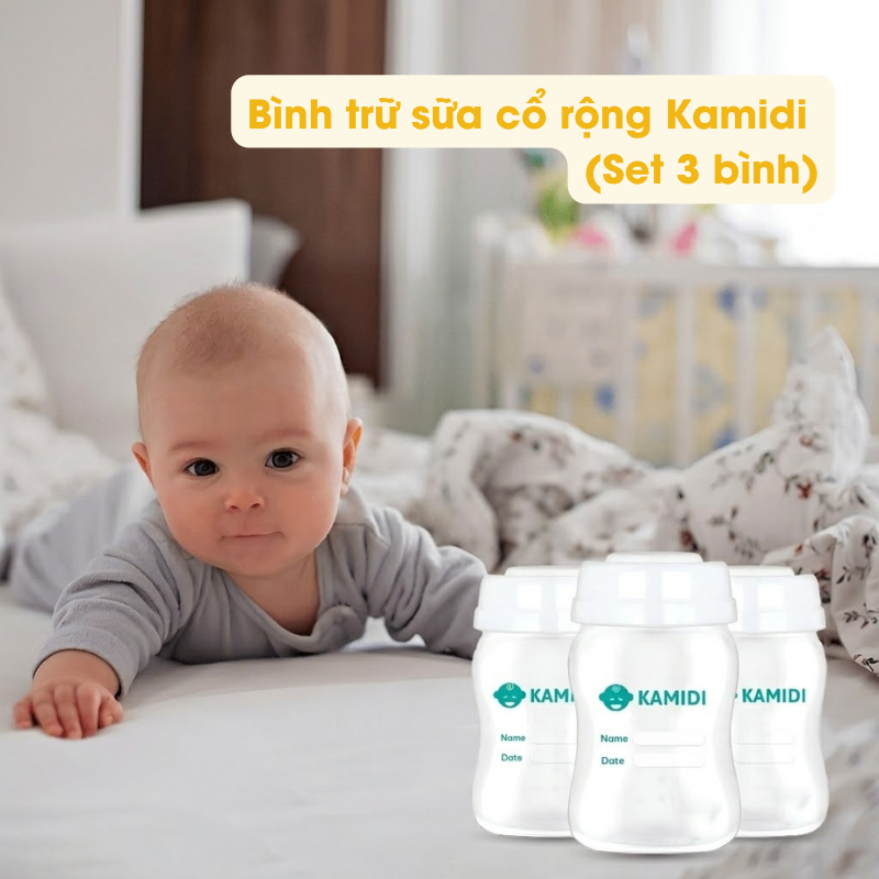 Bộ 3 bình trữ sữa Kamidi  nhựa PP cap cấp an toàn tiện lợi 150ml – FamilyCare Store