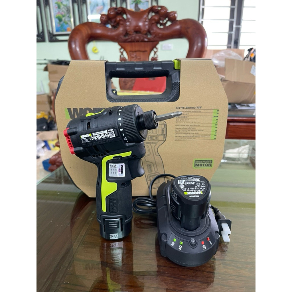 Máy chuyên vít cấp trượt dùng pin 12V WORX WU129 chính hãng