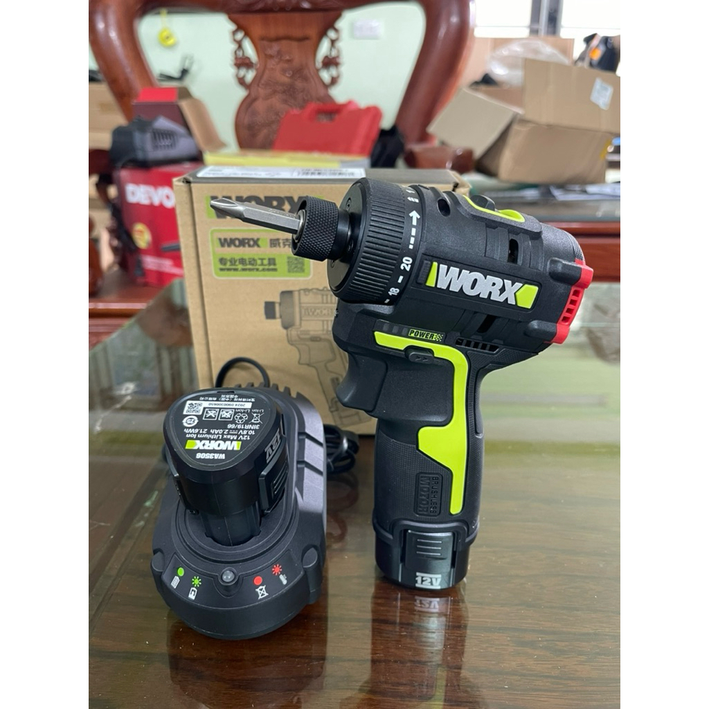 Máy chuyên vít cấp trượt dùng pin 12V WORX WU129 chính hãng
