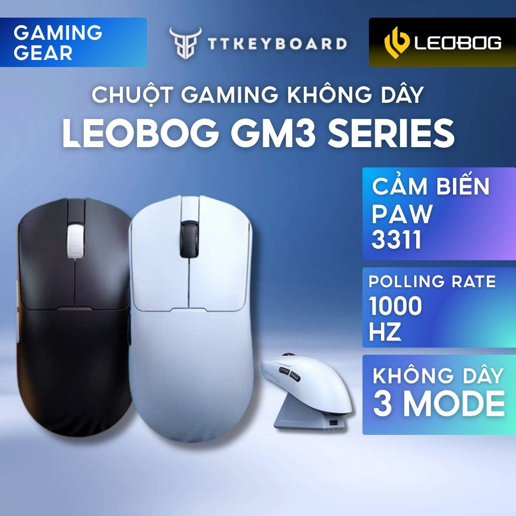 [Hỏa Tốc] Chuột Gaming Không Dây Leobog GM3 | 3 Mode Kết Nối | Có DOCK ...