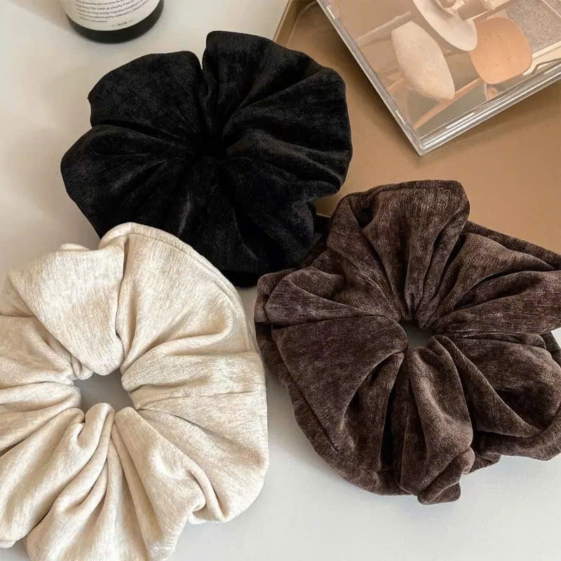 LEZA - Dây Buộc Tóc Scrunchies Nhung Nỉ Cao Cấp 14cm Mềm Mại Thoải Mái. Phong Cách Trẻ Trung Dễ Thương