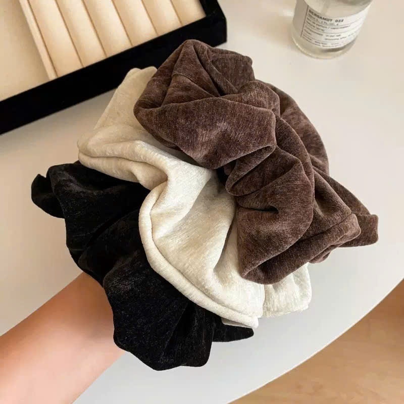 LEZA - Dây Buộc Tóc Scrunchies Nhung Nỉ Cao Cấp 14cm Mềm Mại Thoải Mái. Phong Cách Trẻ Trung Dễ Thương