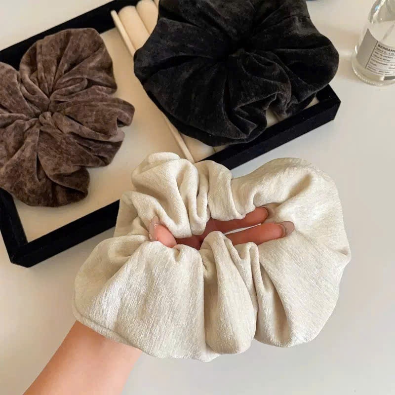 LEZA - Dây Buộc Tóc Scrunchies Nhung Nỉ Cao Cấp 14cm Mềm Mại Thoải Mái. Phong Cách Trẻ Trung Dễ Thương