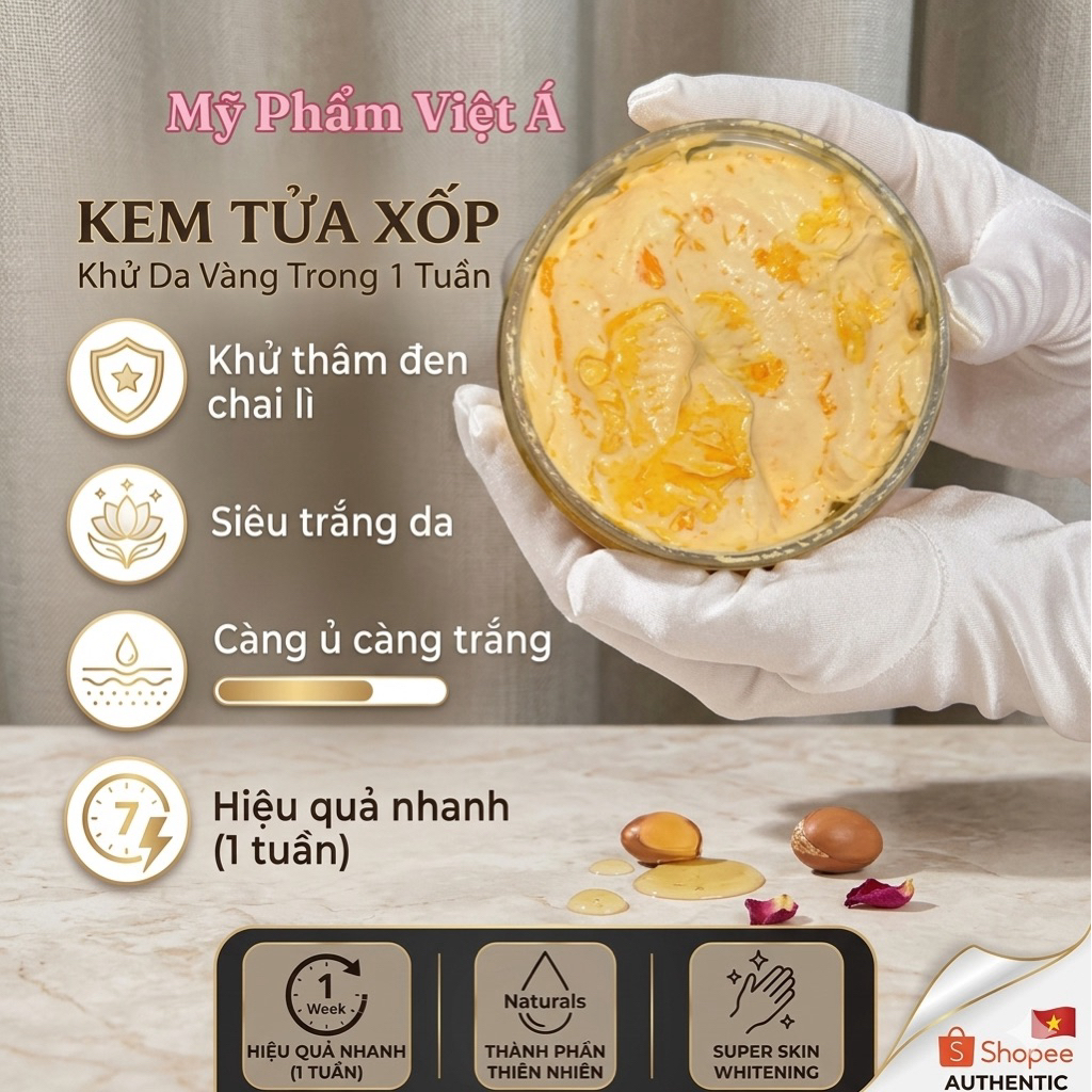Kem body cốt Tữa xốp siêu mạnh hủ 220g dành cho da vàng , da đen lì khó lên tông