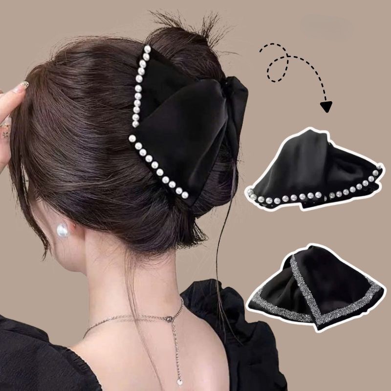 LEZA - Kẹp Tam Giác (Nhiều Mẫu). Kẹp tóc càng cua bọc vải cho nữ Phong Cách Sang Trọng, Cá Tính