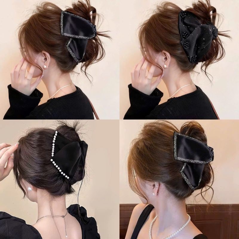 LEZA - Kẹp Tam Giác (Nhiều Mẫu). Kẹp tóc càng cua bọc vải cho nữ Phong Cách Sang Trọng, Cá Tính