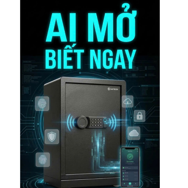 Két Sắt Nhập Khẩu Safiron 60LBF Vân Tay Điện Tử Kết Nối App Điện Thoại