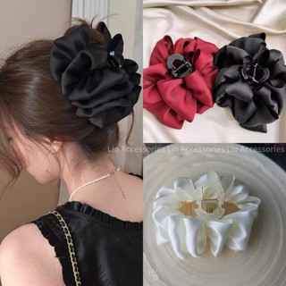 Kẹp gấp tóc nữ phồng trơn vải lụa sang trọng thời trang