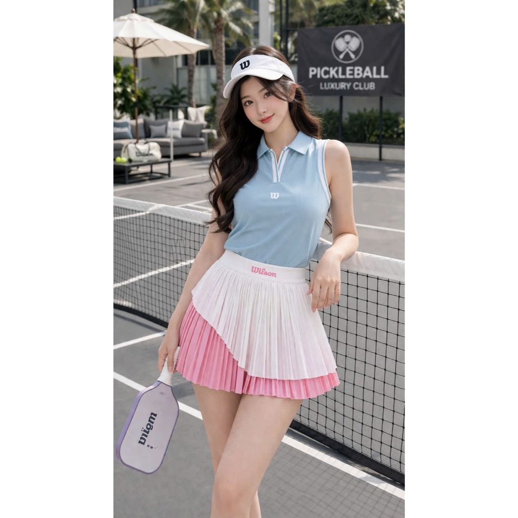 [Pickleball W7] Bộ tập thể thao nữ, Bộ Will váy phối màu siêu xinh  tập pickleball, tennis, golf…