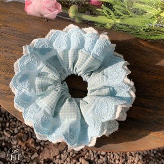 [Handmade] Scrunchies cột tóc buộc tóc họa tiết hoa anh đào nhí dễ thương nhiều màu