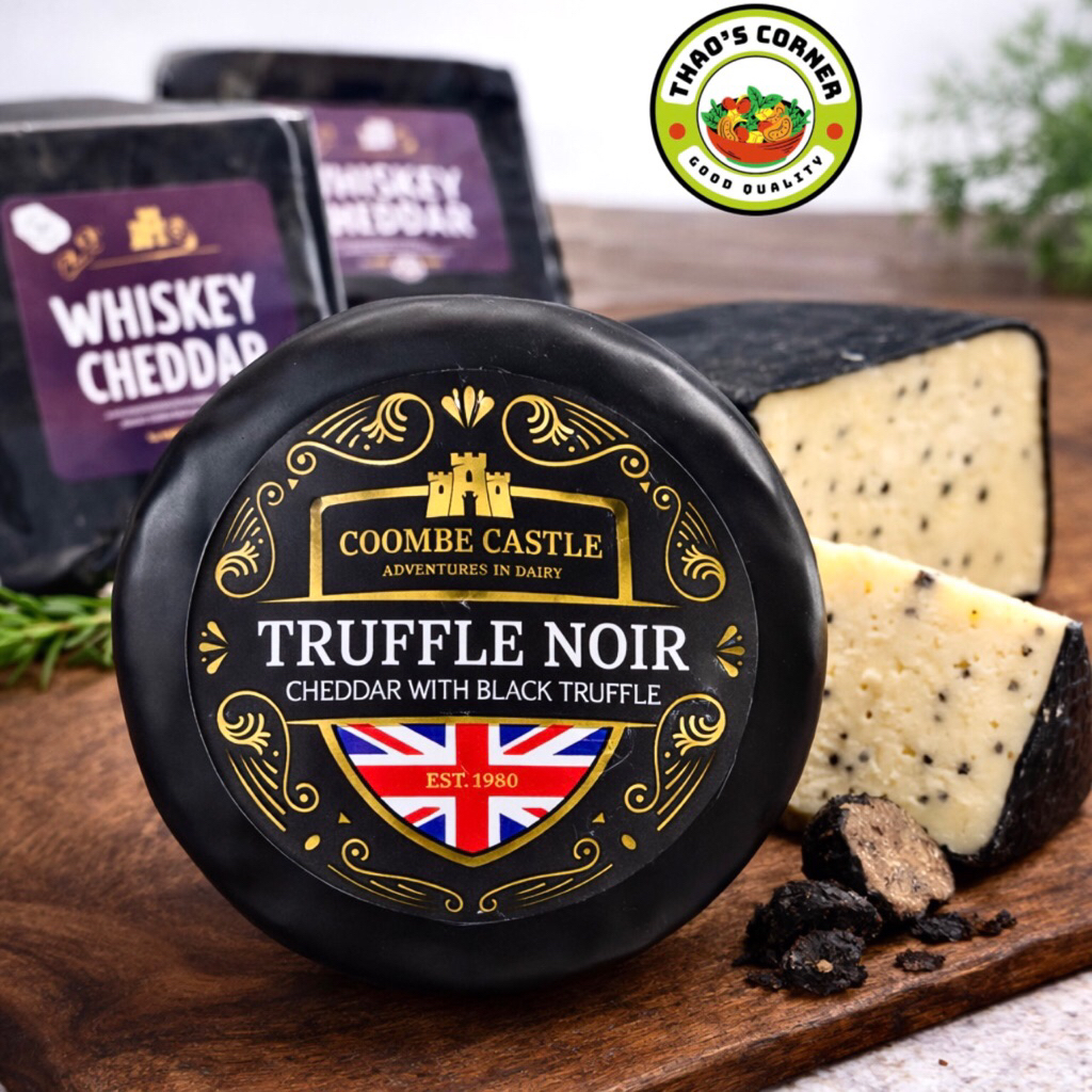 {Date T11} [Giao miền Nam] [Phô mai Anh] Phô mai Coombe Castle Truffle Noir - Cheddar with Black Truffle 150g