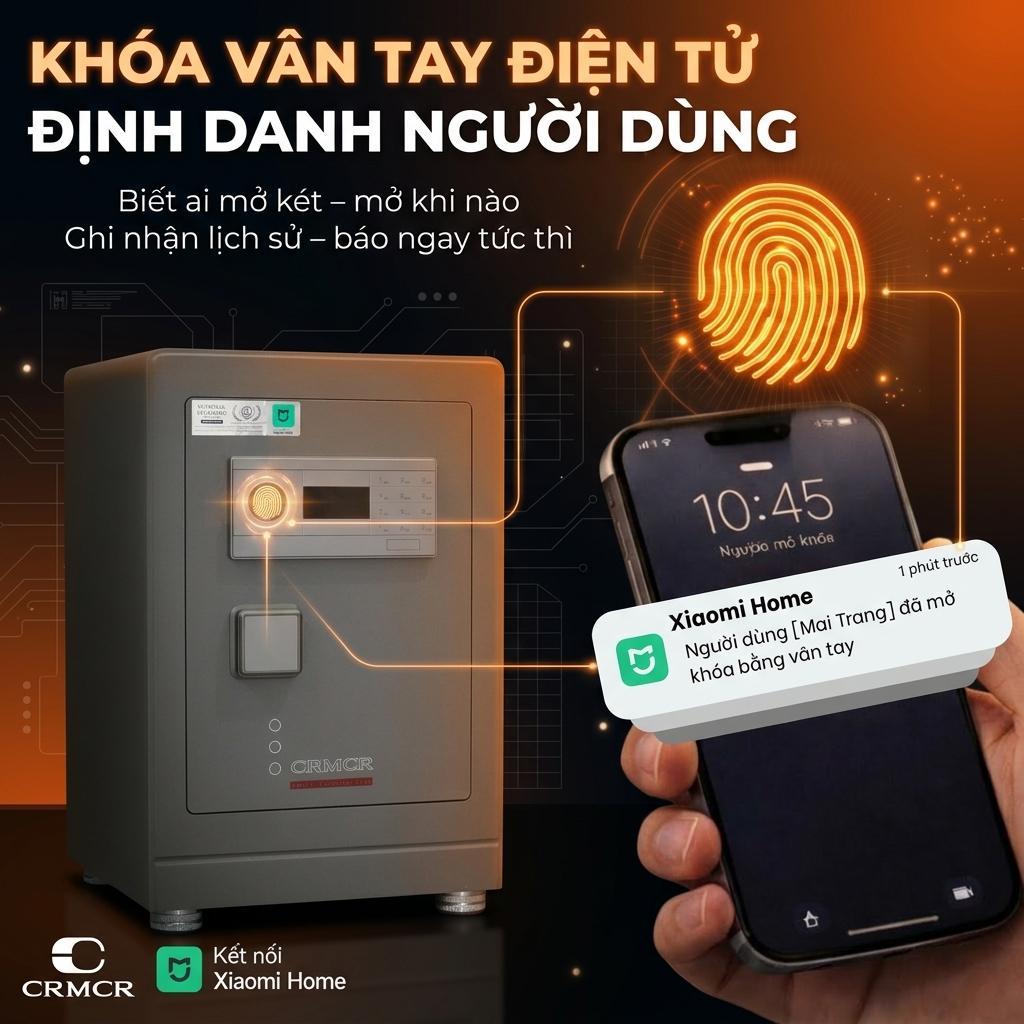 Khóa Bền Nhất – Thép Chắc Nhất: Két Xiaomi CRMCR 61LB Dẫn Đầu Phân Khúc Két Sắt Cao Cấp Chống Cháy 70kg