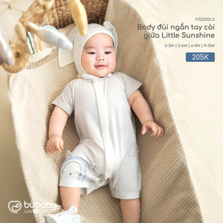 0-9m | Bubaby IVS2302LS Body đùi ngắn tay cài giữa Little Sunshine cao cấp cho bé trai và bé gái chất liệu mềm mỏng mát