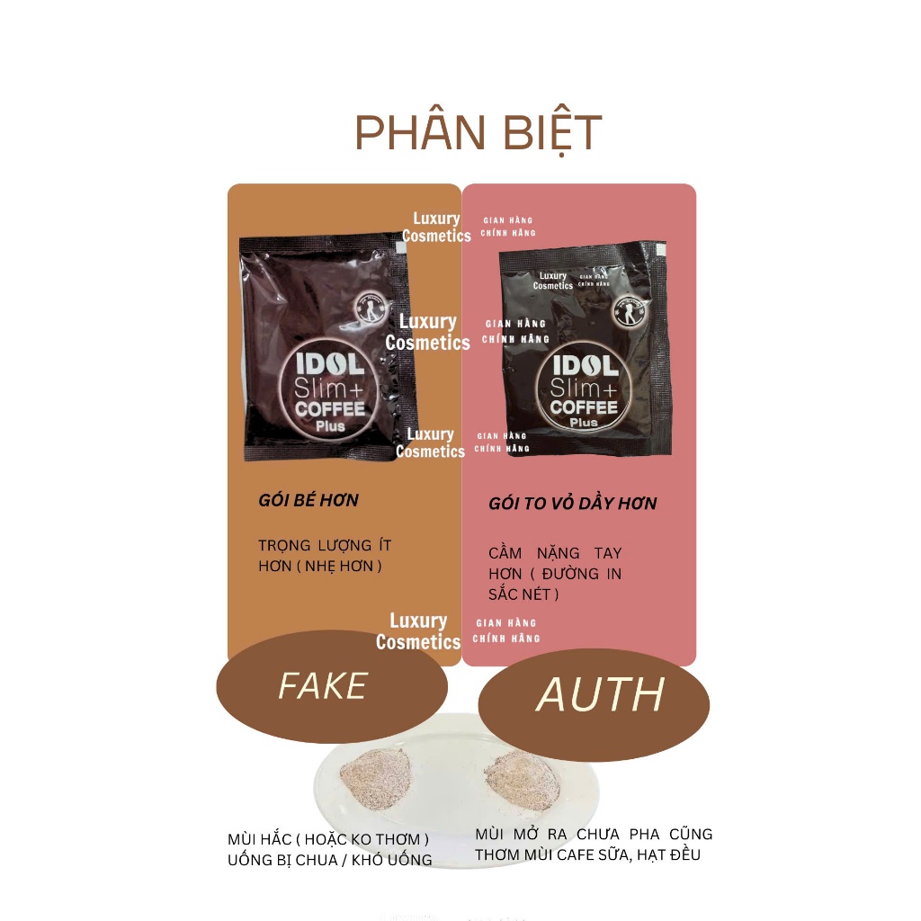 2 Hộp CAFE IDOL SLIN X2 10 Gói nhỏ 2 vòng tròn hộp gói nâu Slimming Garnicia Coffee