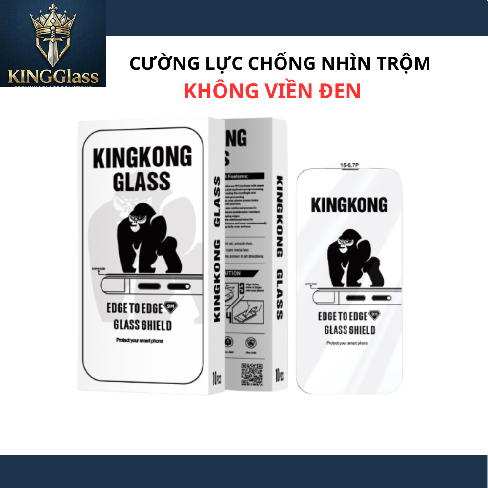 Cường lực chống nhìn trộm Full màn KhÔNG VIỀN KING GLASS IP16 16 pro , mã15 xs max 14 pro max 12 promax 7 8 Plus 11 13 x