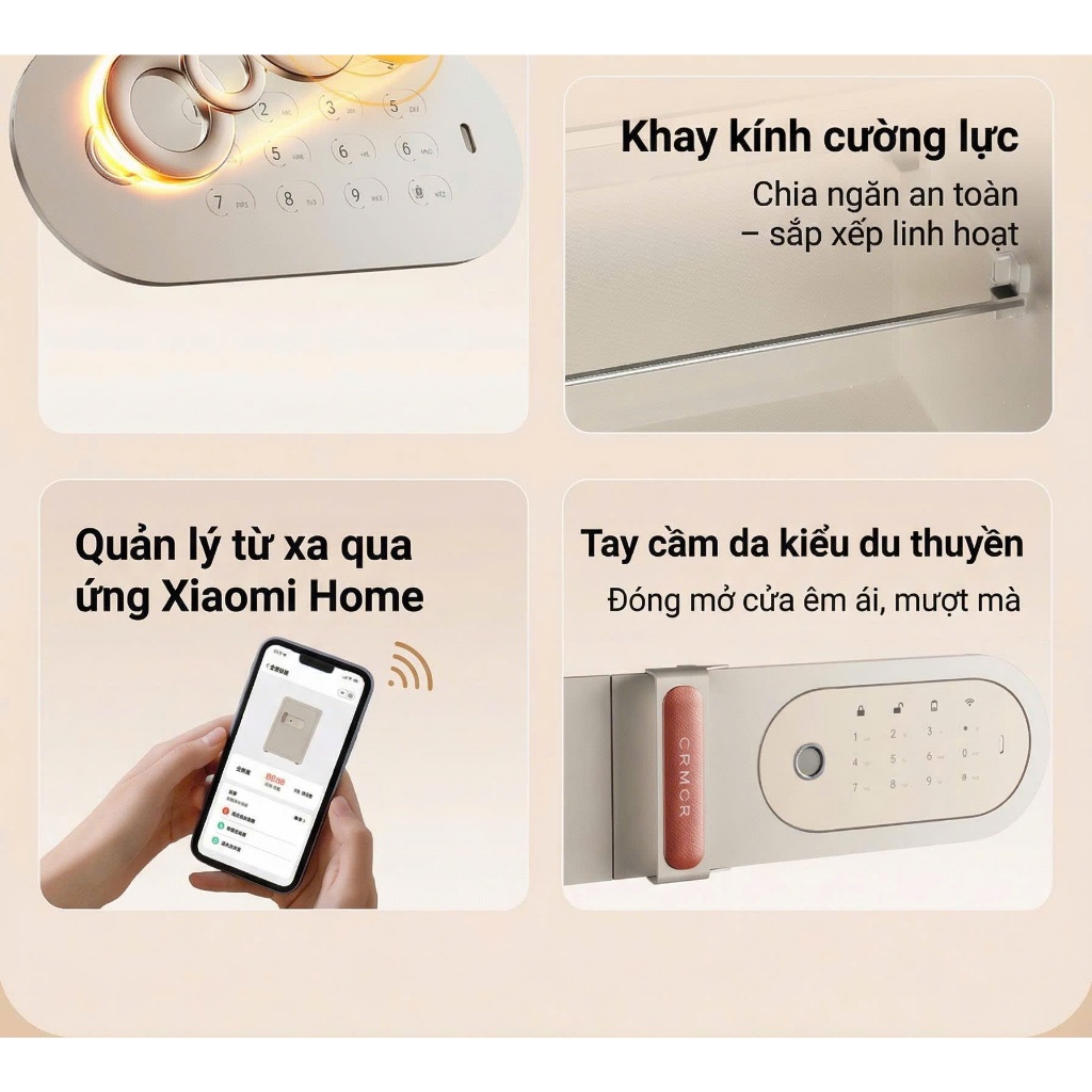 Két Sắt Xiaomi CRMCR Thông Minh 60MS Mở Cửa Tự Động Kết Nối APP Điện Thoại