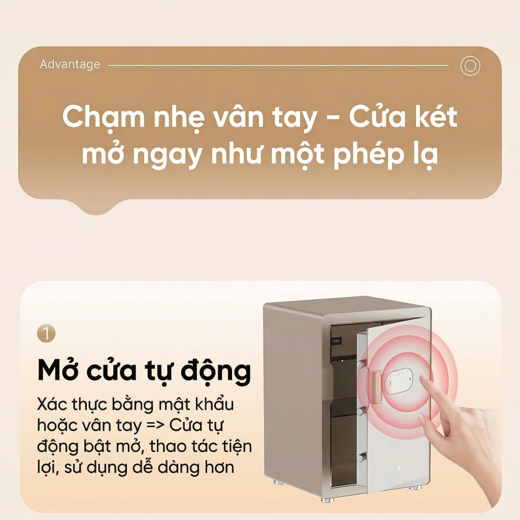 Két Sắt Xiaomi CRMCR Thông Minh 60MS Mở Cửa Tự Động Kết Nối APP Điện Thoại