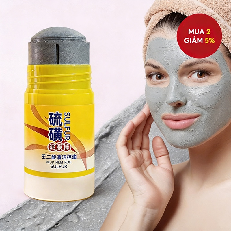 Thanh Lăn Mặt Nạ Đất Sét Cấp Ẩm Ngừa Mụn Tẩy Tế Bào Chết Cho Da, Mặt Nạ Sáng Da Loại Bỏ Bã Nhờn 60g