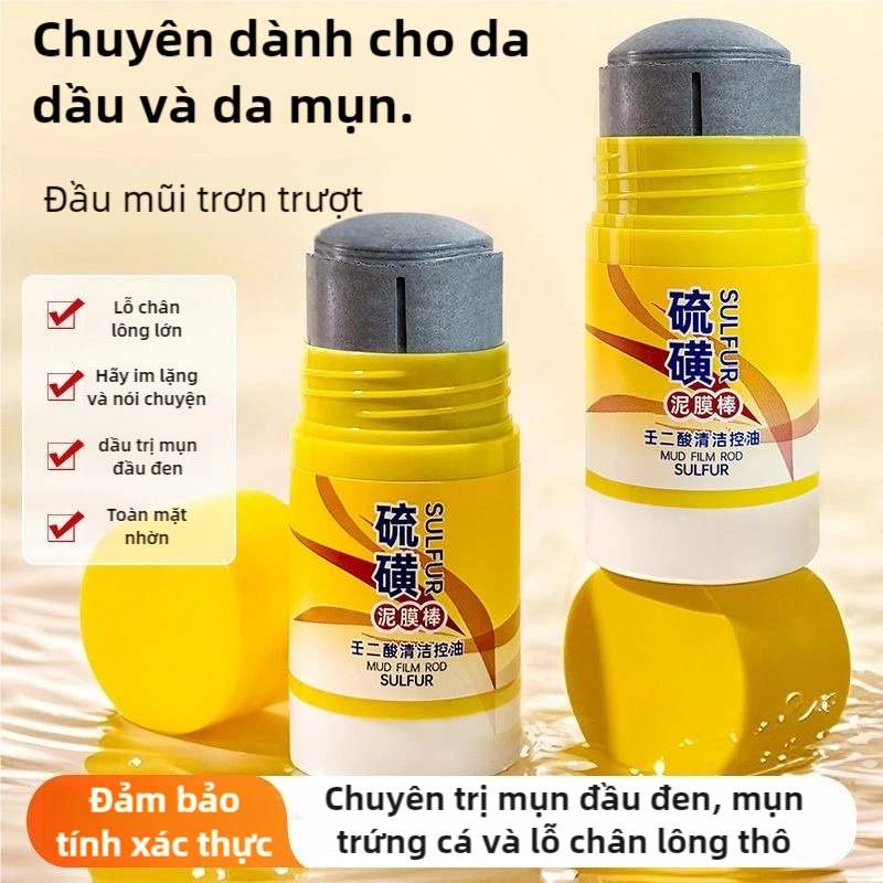 Thanh Lăn Mặt Nạ Đất Sét Cấp Ẩm Ngừa Mụn Tẩy Tế Bào Chết Cho Da, Mặt Nạ Sáng Da Loại Bỏ Bã Nhờn 60g