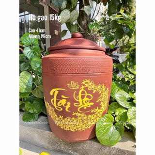 Hũ gạo [10-20kg]- Chĩnh đựng gạo Tài Lộc, Hũ đựng gạo, Chum gạo Bát Tràng cao cấp tài lộc phong thuỷ, thu hút vượng khí