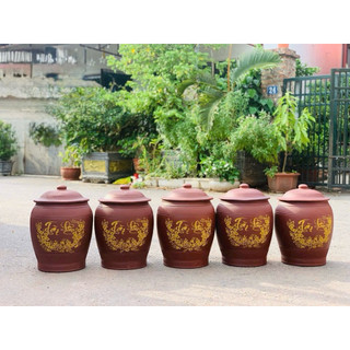 Hũ gạo [10-20kg]- Chĩnh đựng gạo Tài Lộc, Hũ đựng gạo, Chum gạo Bát Tràng cao cấp tài lộc phong thuỷ, thu hút vượng khí