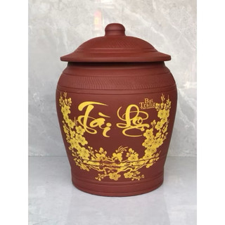 Hũ gạo [10-20kg]- Chĩnh đựng gạo Tài Lộc, Hũ đựng gạo, Chum gạo Bát Tràng cao cấp tài lộc phong thuỷ, thu hút vượng khí