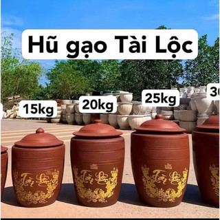 Hũ gạo [10-20kg]- Chĩnh đựng gạo Tài Lộc, Hũ đựng gạo, Chum gạo Bát Tràng cao cấp tài lộc phong thuỷ, thu hút vượng khí