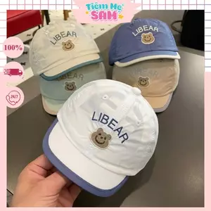 Mũ Lưỡi Trai Cho Bé Trai Bé Gái 1-3 Tuổi Thêu Gấu Libear Phối Lưới Thoáng Khí Vành Ngắn Che Nắng - Tiệm Mẹ Sam 97- MUG15