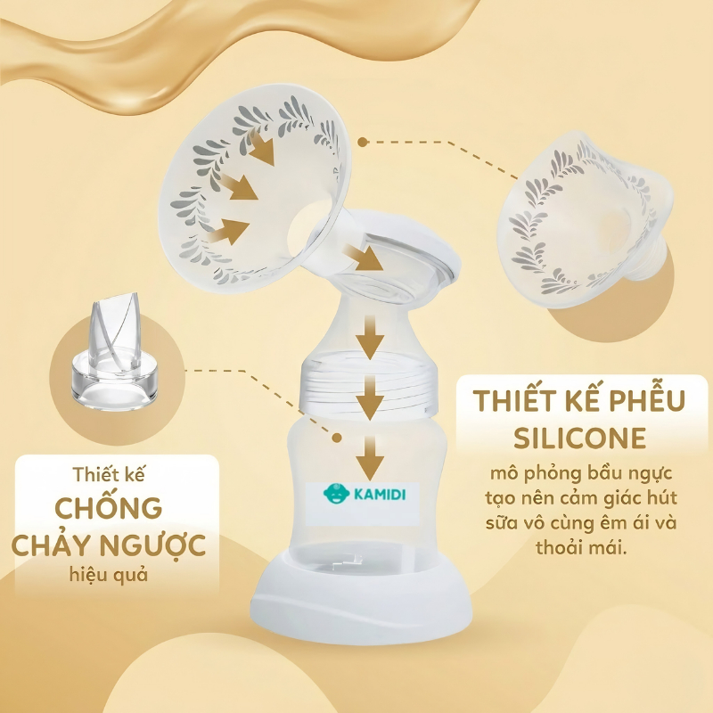 Máy hút sữa điện đôi Silicone Kamidi Max Trắng hỗ trợ mẹ an toàn dung tích 150ml – FamilyCare Store