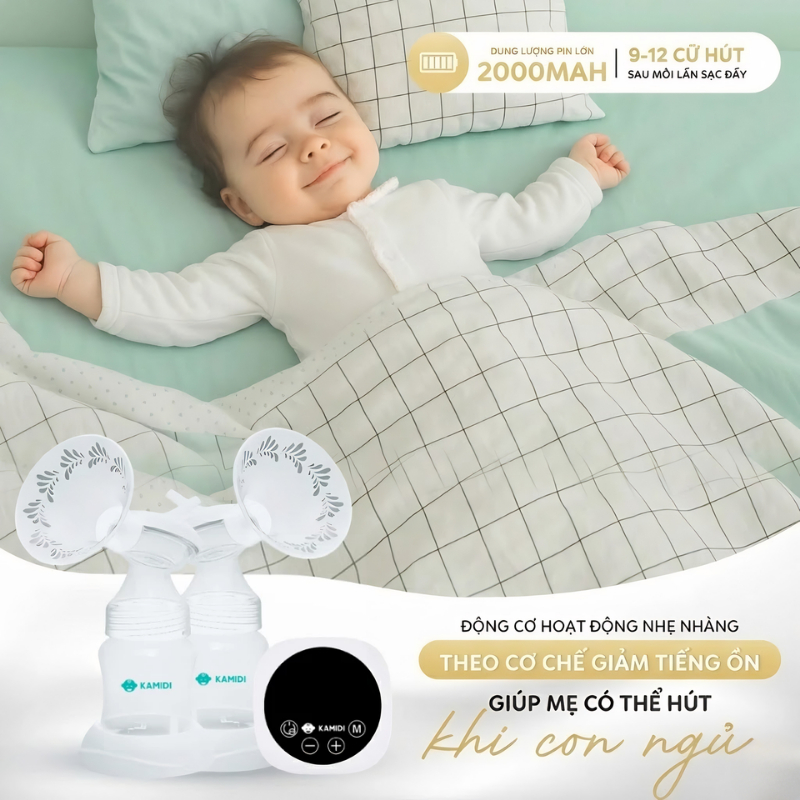 Máy hút sữa điện đôi Silicone Kamidi Max Trắng hỗ trợ mẹ an toàn dung tích 150ml – FamilyCare Store