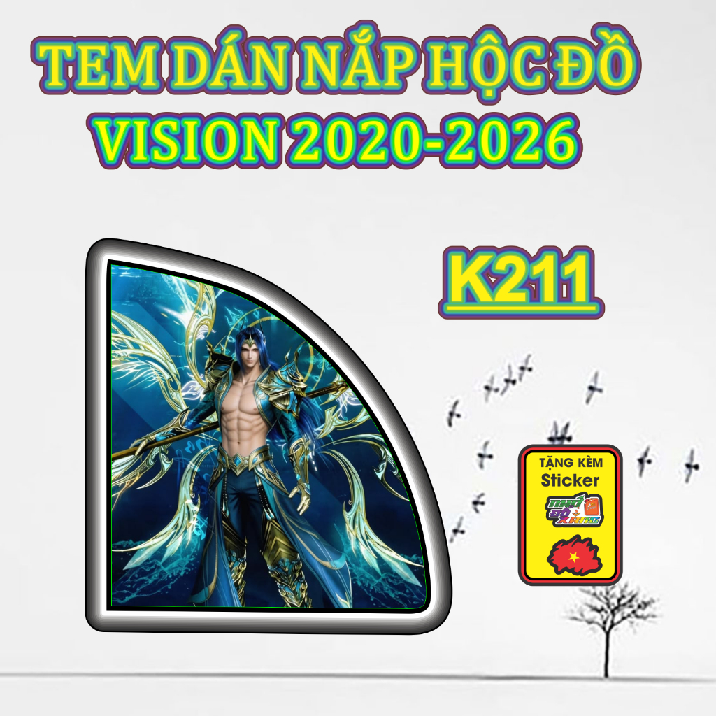 Tem Dán Nắp Hộc Đồ VISION  Đủ Đời Từ 2020 Đến 2026 CNC Cắt Sẵn Mua Về Chỉ Việc Dán.